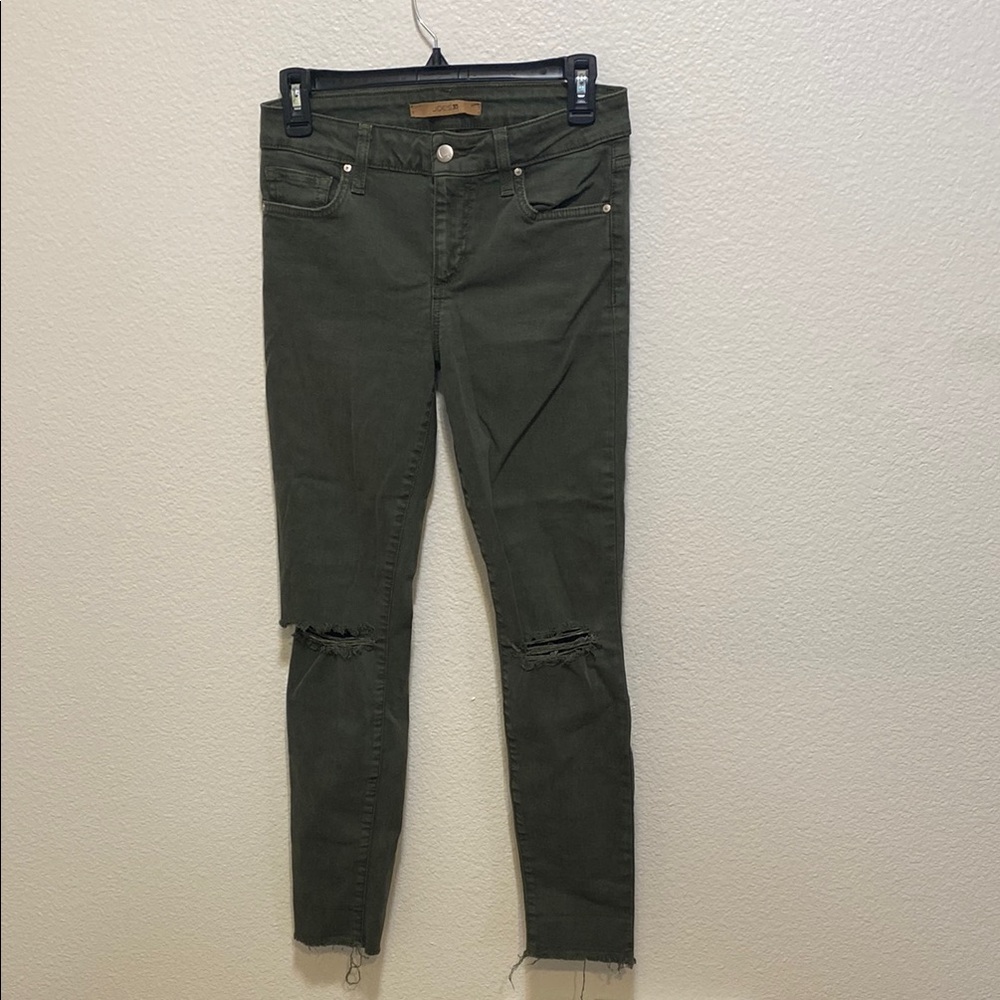 Joe's Jeans Green Skinny Distressed Denim
